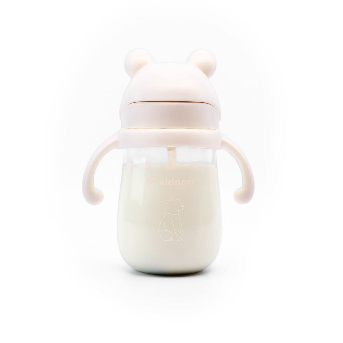 Kidnort Hrneček s brčkem Bringebaer 240ml béžový