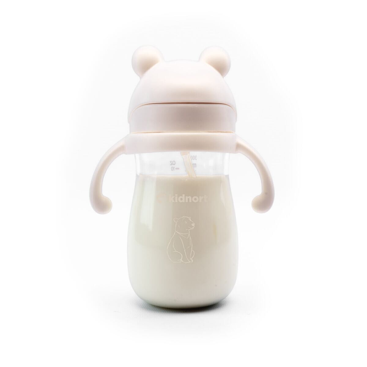 Kidnort Hrneček s brčkem Bringebaer 300ml béžový