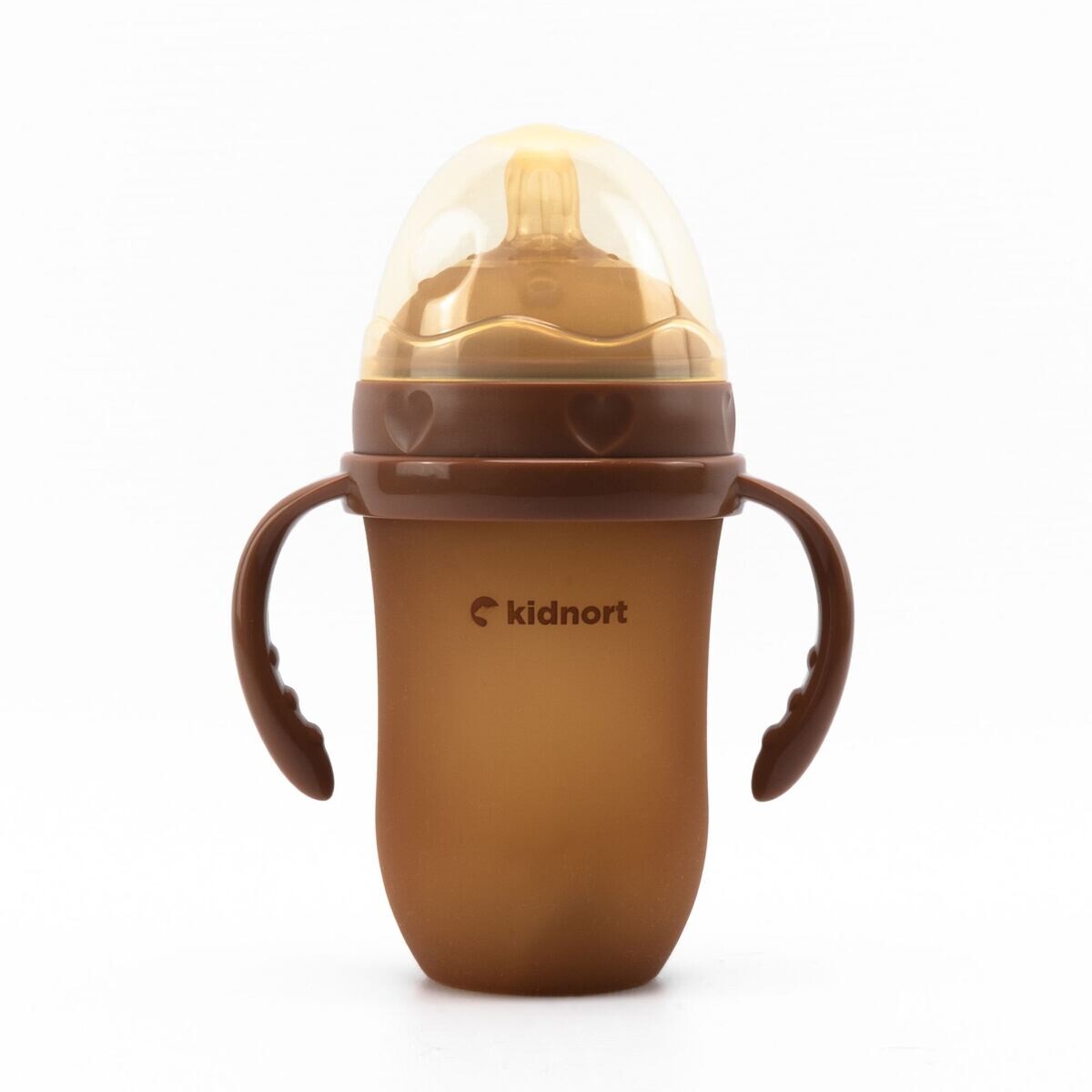 Kidnort Kojenecká lahev pro kojené děti Eple 250ml 6m+ hnědá
