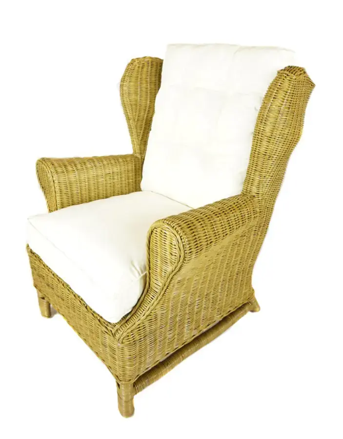 Axin Trading Ratanové křeslo/ušák medové - polstr bílý FL