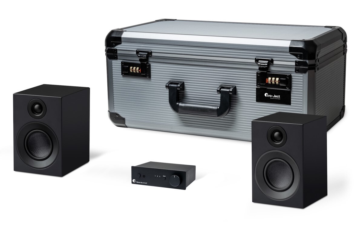 Hi-Fi cestovní stereo souprava Pro-Ject Travel Set audio systém Box S3 Bt Blk