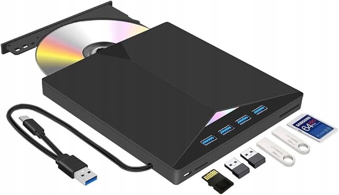 Externí přehrávač Dvd/cd-rom a vypalovačka Usb 3.0 a Typ-C