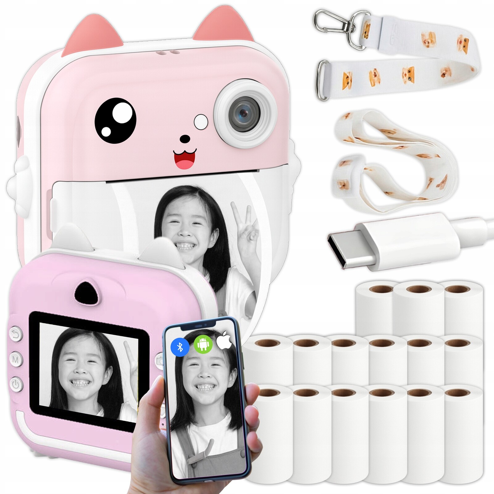 Tiskárna Tisků Pro Termální Instantní Fotoaparát Pro Děti a 15 Rolek