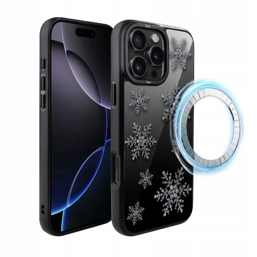 Pouzdro pro iPhone 16 Pro Max Ibizu DropGuard Matt s MagSafe, sněhové vločky