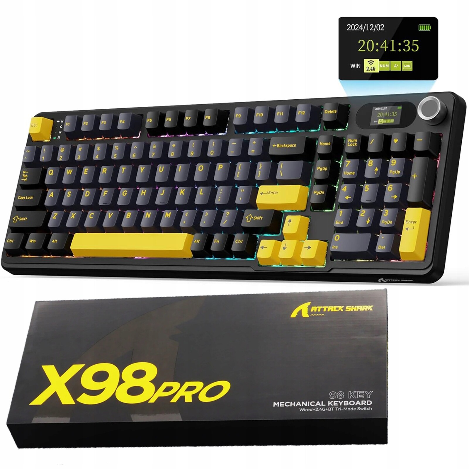 Mechanická bezdrátová herní klávesnice Attack Shark X98 Pro