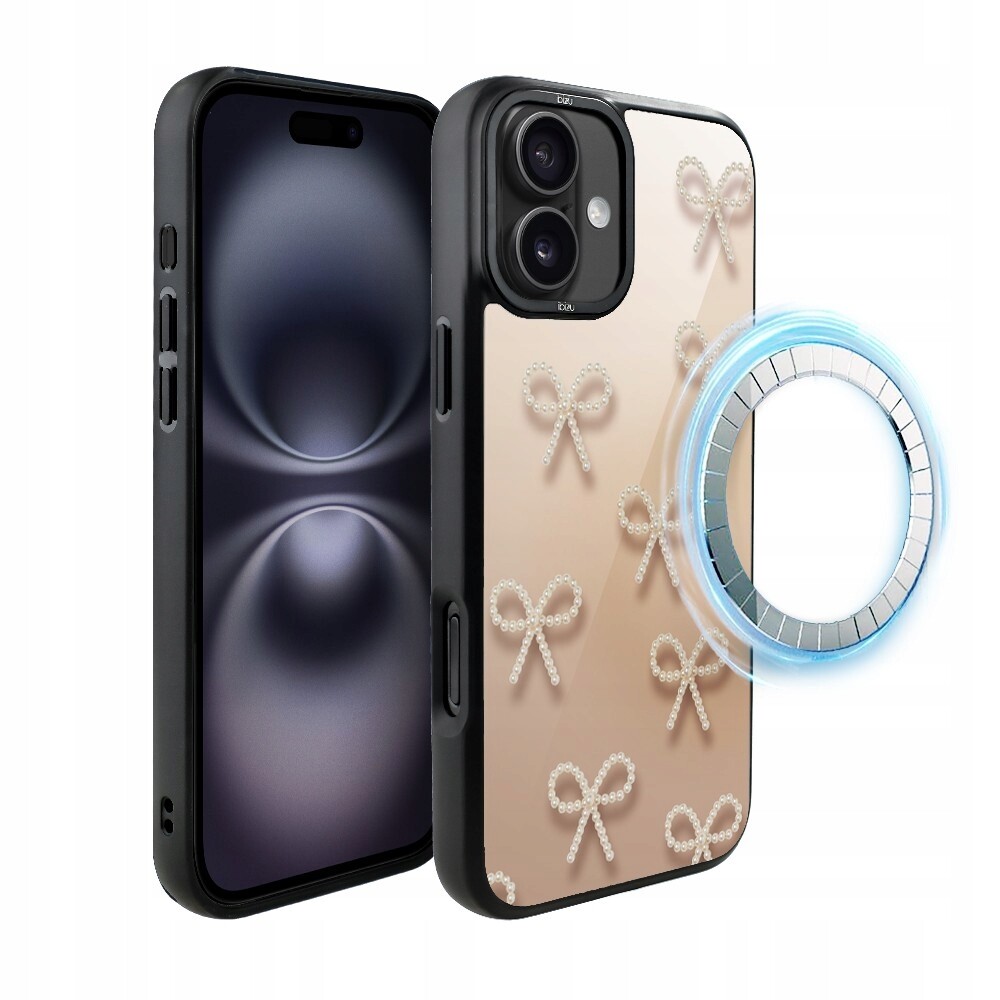 Matný Pouzdro Ibizu DropGuard s MagSafe a perleťovými mašličkami pro iPhone 16 Plus