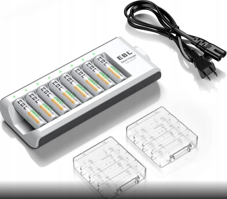 Nabíječka baterií Aa Aaa, Ni-MH Aa Ebl 2800 mAh 1,2 V 8ks baterií