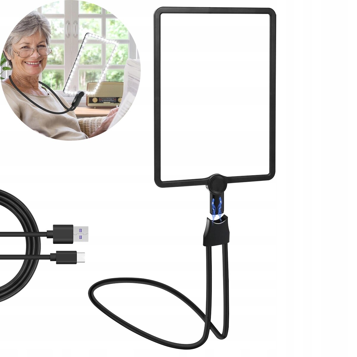 Lupa Na Čtení Sklo S Led Velkou 5X Pro Čtení Pro Seniory