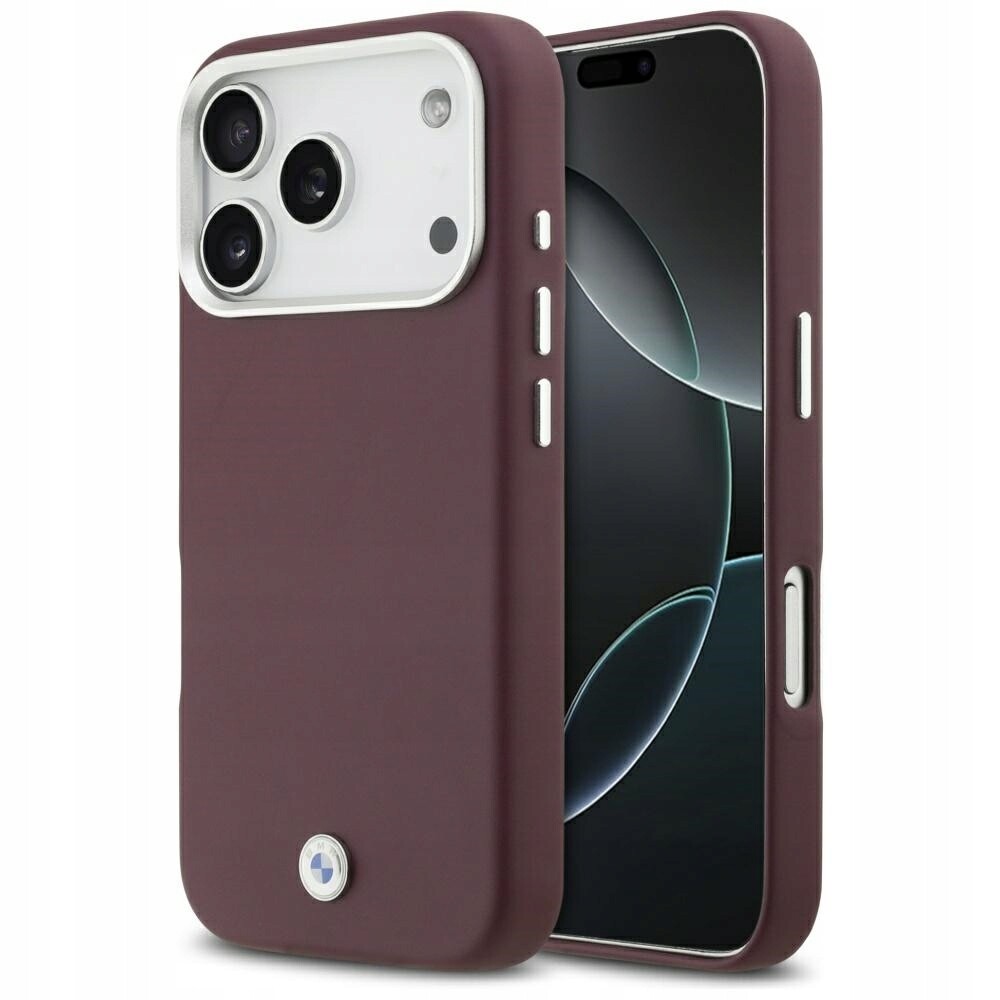 Pouzdro Bmw Sign Full Wrapped Metal MagSafe pro iPhone 17 Pro, červené