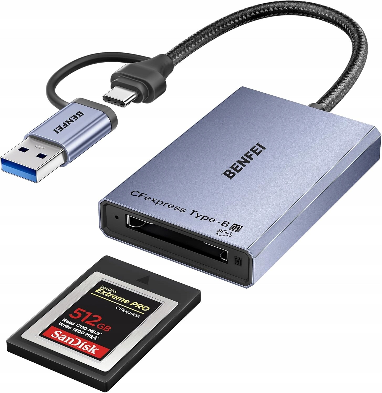 Čtečka karet Benfei CFexpress typu B s Usb 3.2 (Gen 2) 10 Gb/s CFexpress2v1
