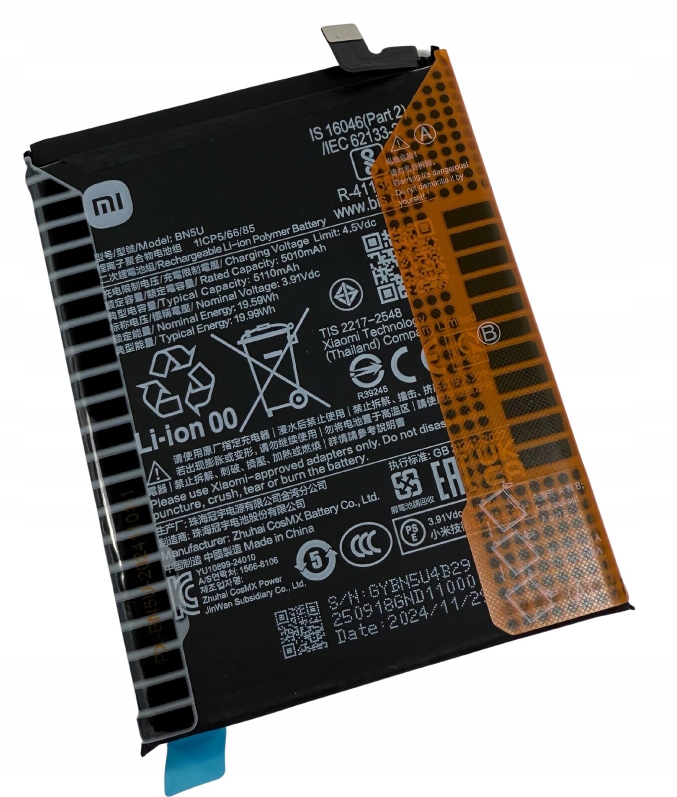 Org Nová originální baterie BN5U akumulátor pro Xiaomi Redmi Note 14 5G