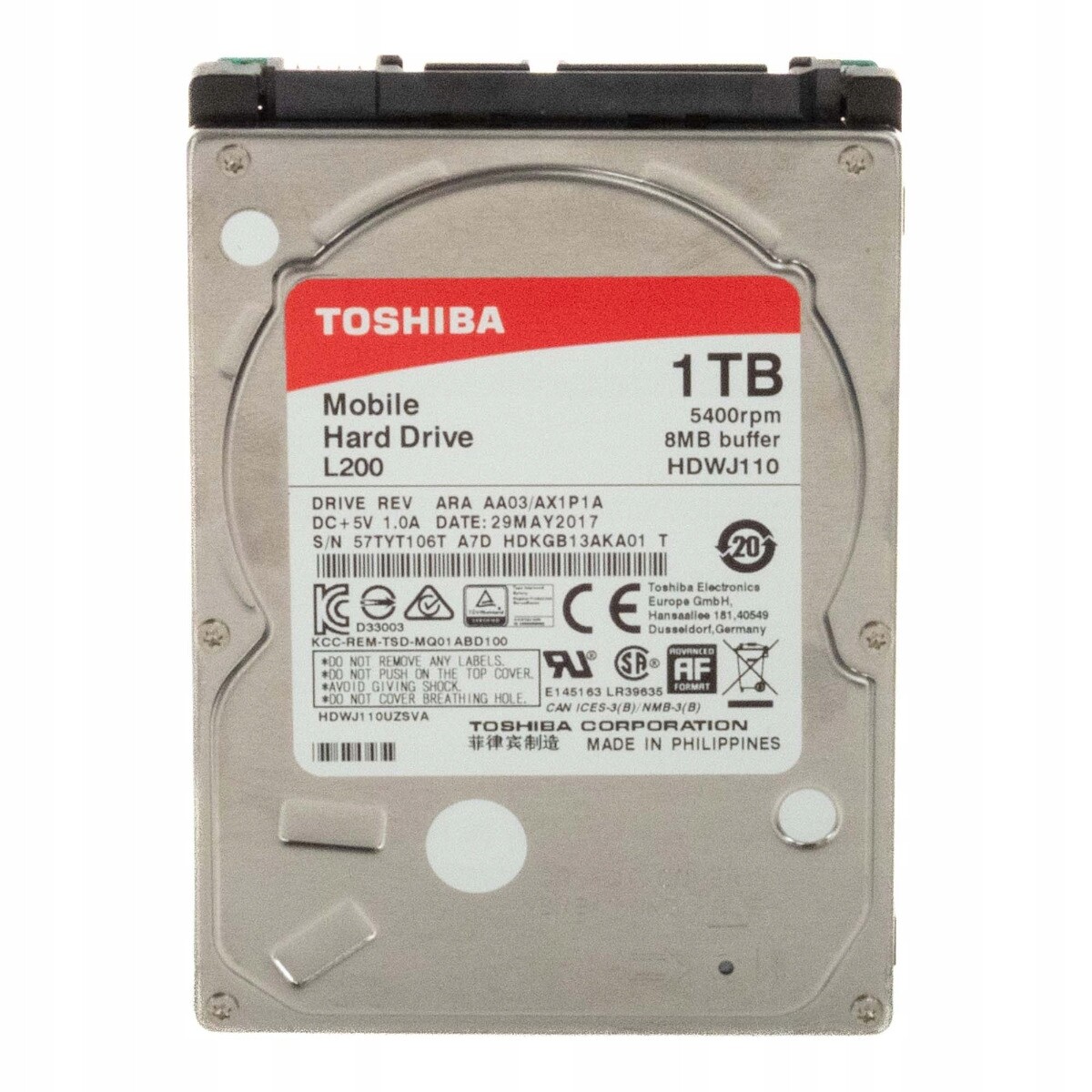 Toshiba L200 1TB 5.4K 8MB Sata II 2.5'' HDWJ110