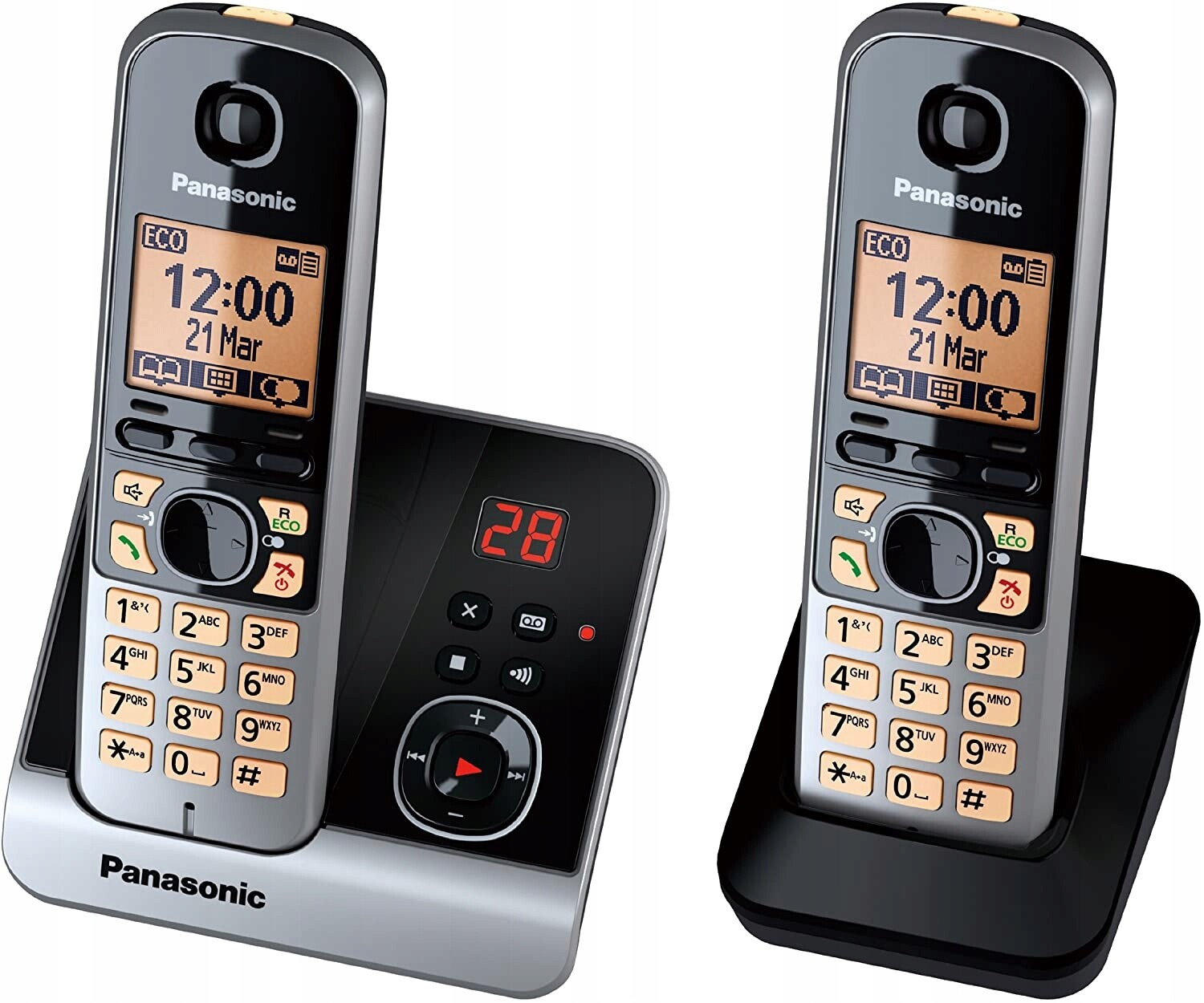Panasonic KX-TG6722 duo telefon Bezdrátový sekretář režimu handsfree