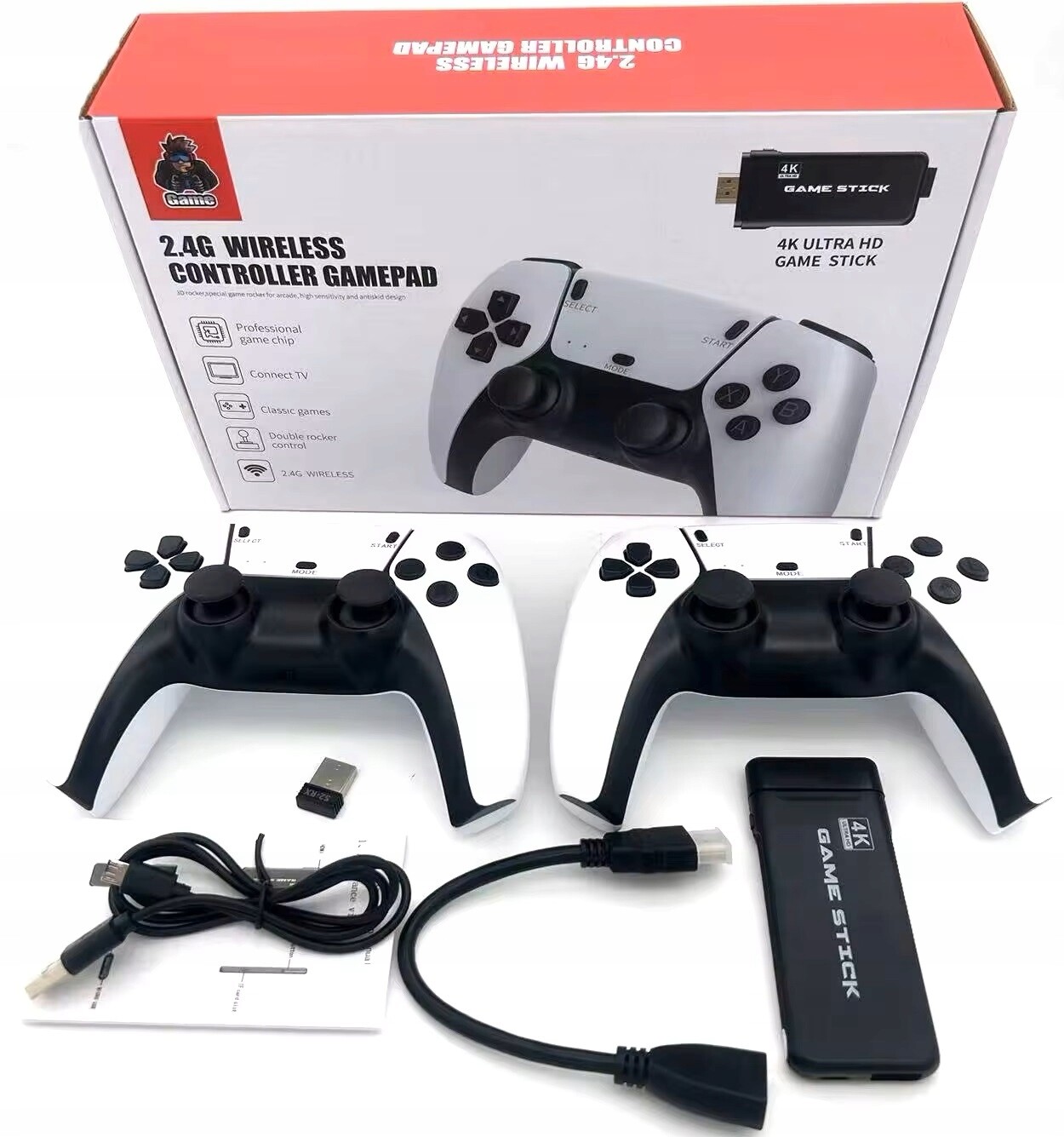 Retro Konzola Televizní Hra Emulátor 2 Pady Karta 64GB 20000 Her Pl