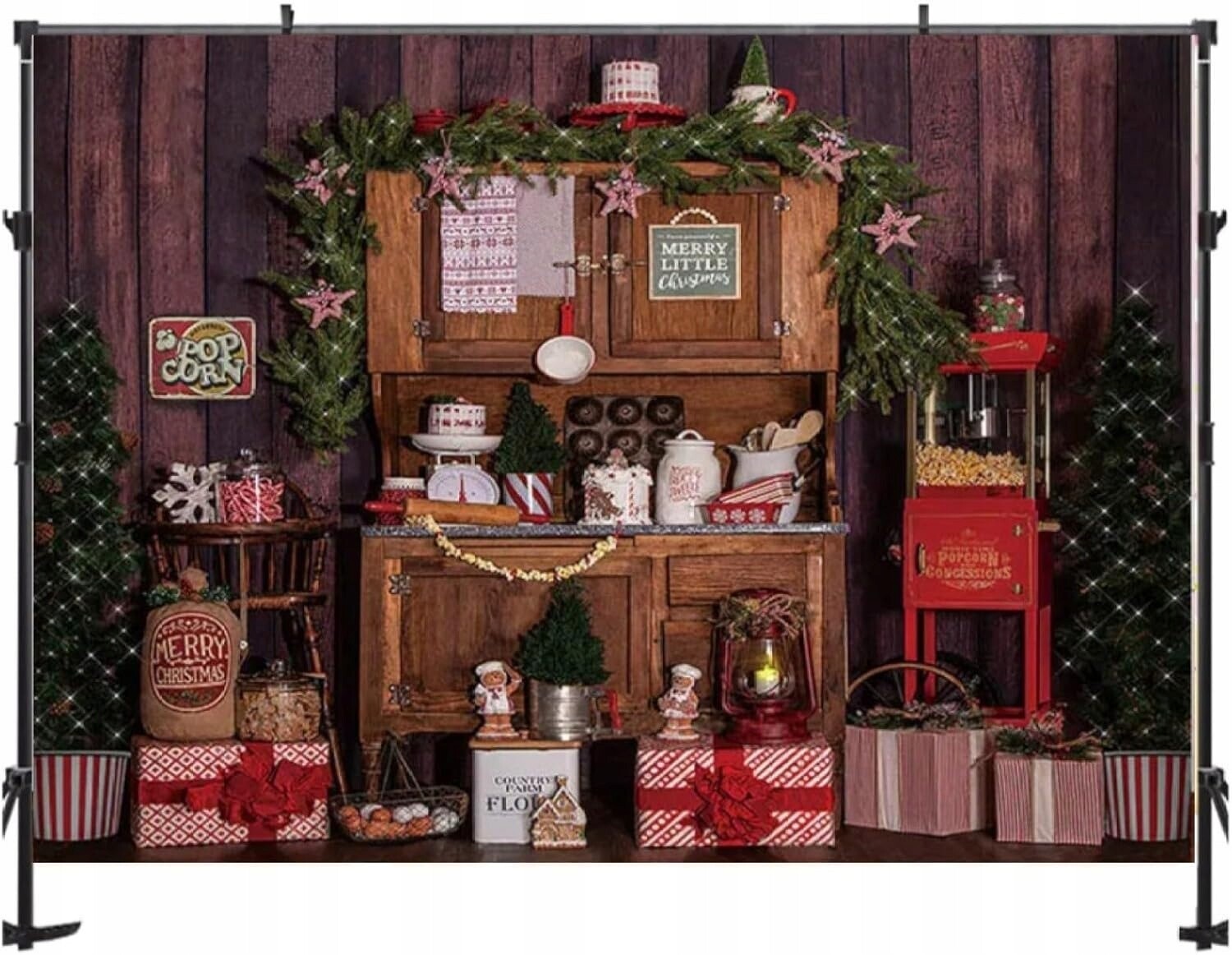 Vánoční fotografické pozadí 210 x 152 cm pro rodinné fotografie a fotografie na dveře