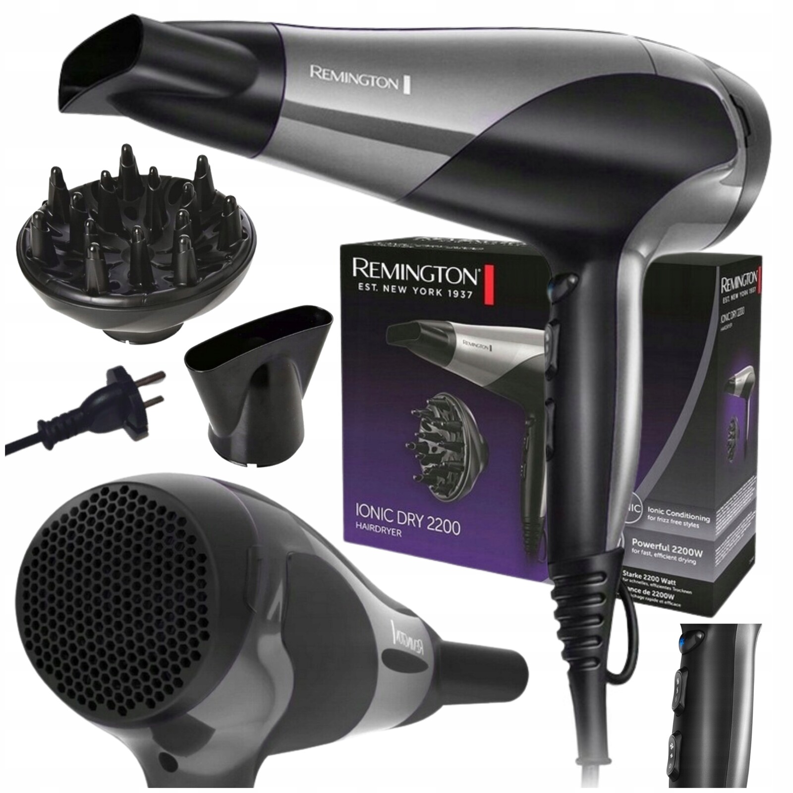 Fén vlasů Remington Ionic Dry 2200W Difuzér Turbo