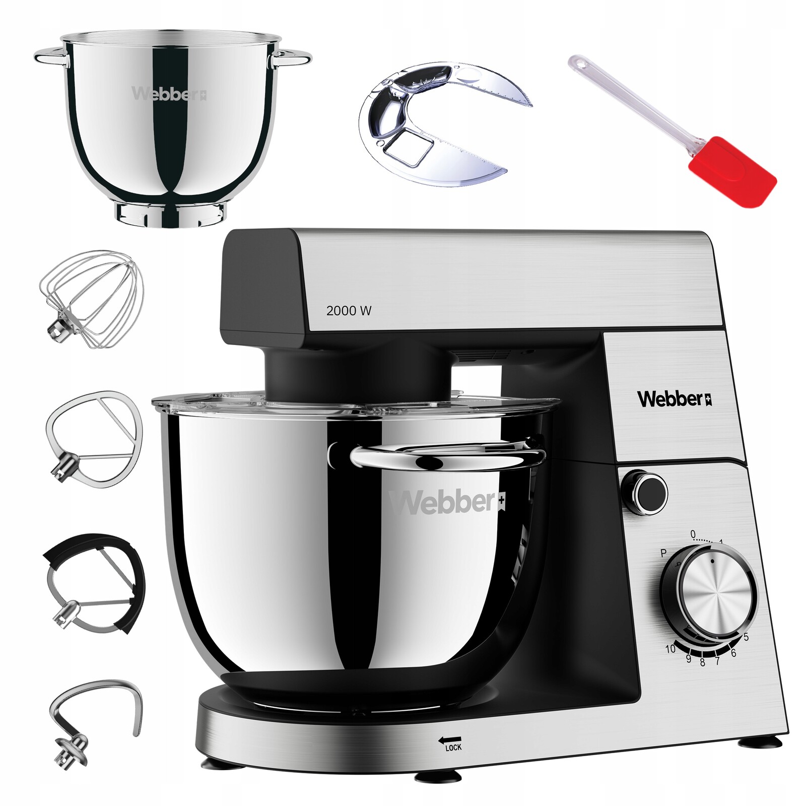 Planetární Kuchyňský Robot Webber SM16 Mixér 2000W Mísa 5,2L Multifunkční