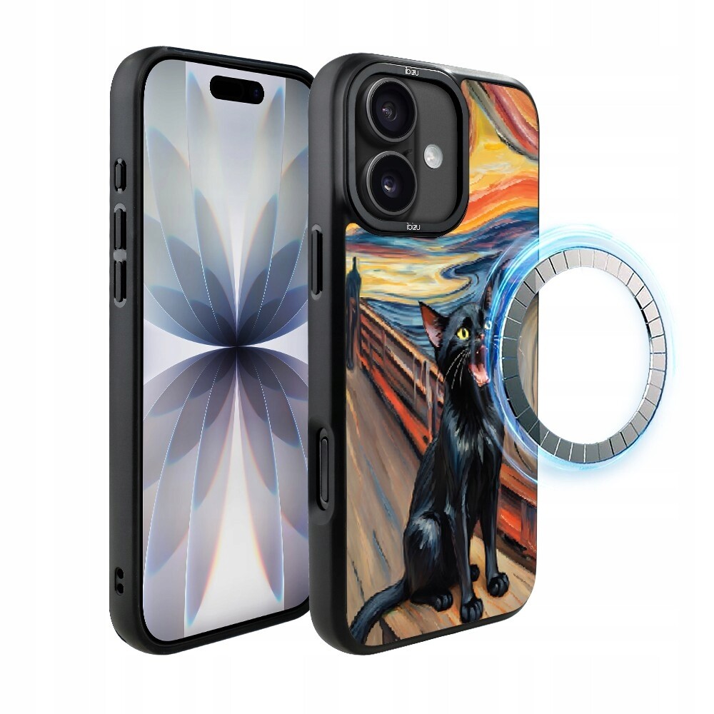 Pouzdro pro iPhone 17 Ibizu DropGuard Matt s MagSafe, Edvard Munch, kočičí křik