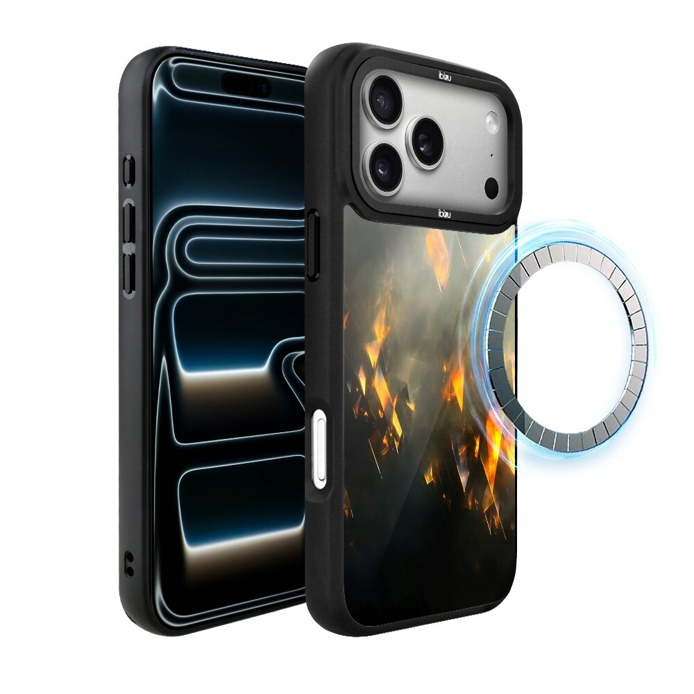 Pouzdro pro iPhone 17 Pro Max Ibizu DropGuard Matt s MagSafe, zlaté jiskry