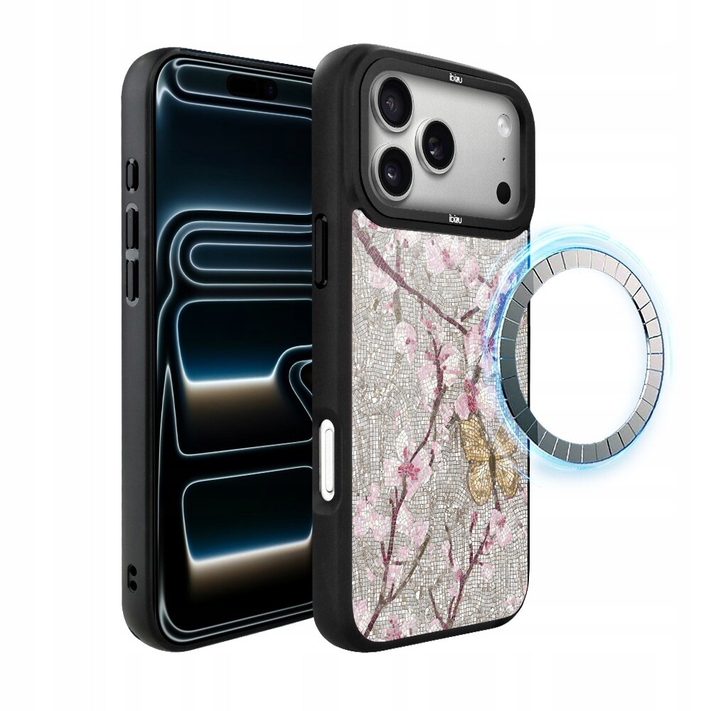 Pouzdro pro iPhone 17 Pro Max Ibizu DropGuard Matt s MagSafe, třešňová mozaika