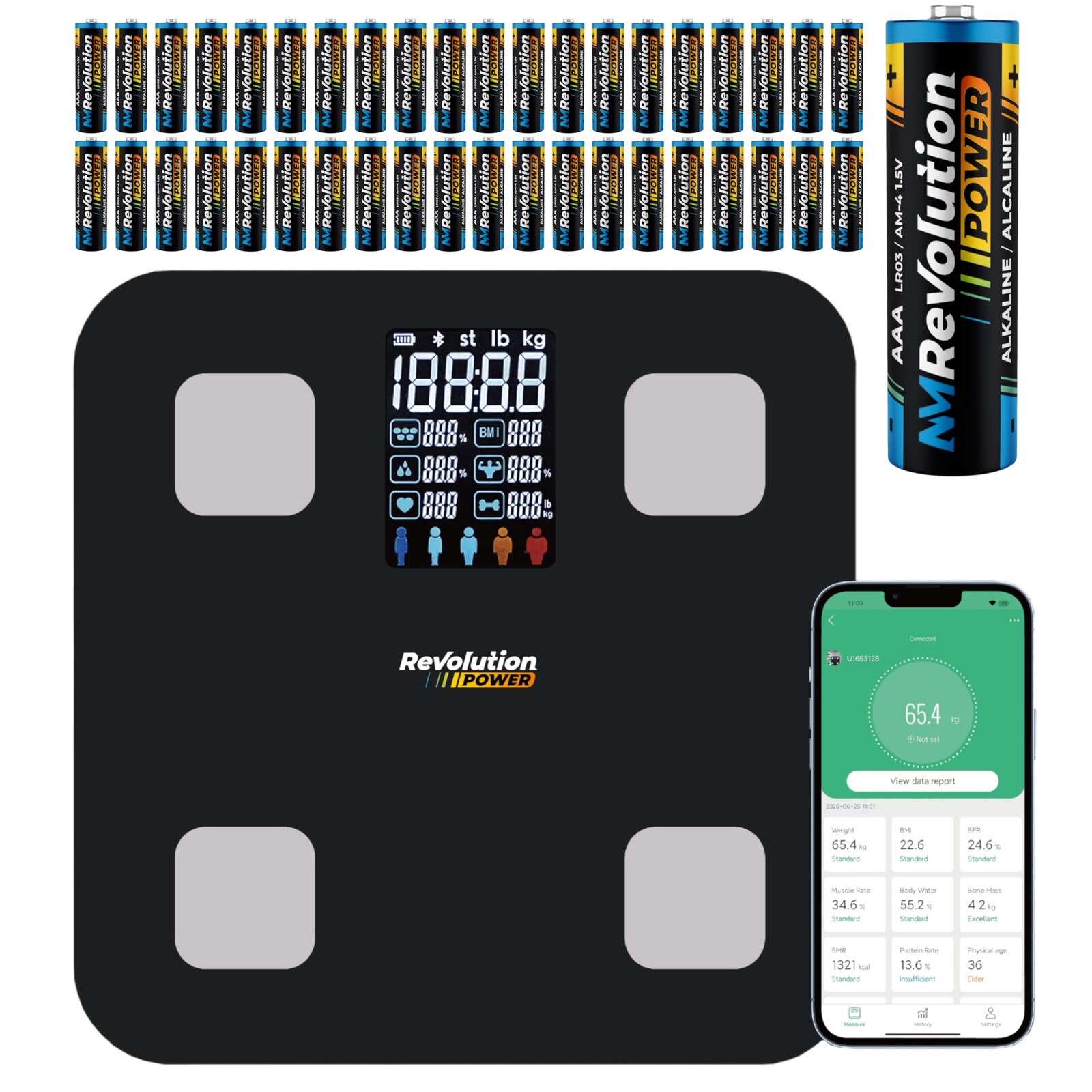 40 x Výkonná Baterie Alkaline LR03 Tužkové Baterie Aaa Alkaické XL Koupelnová Váha