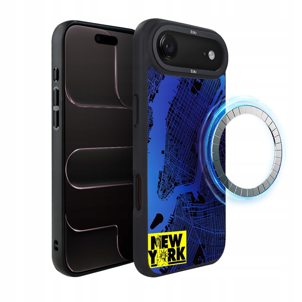 Pouzdro pro iPhone Air Ibizu DropGuard Matt s MagSafe, mapa světa, New York