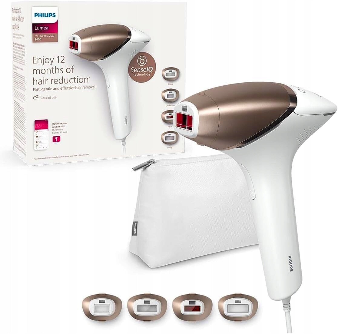 Philips Lumea Prestige BRI948 Depilátor Ipl, 4 nástavce, SenseIQ