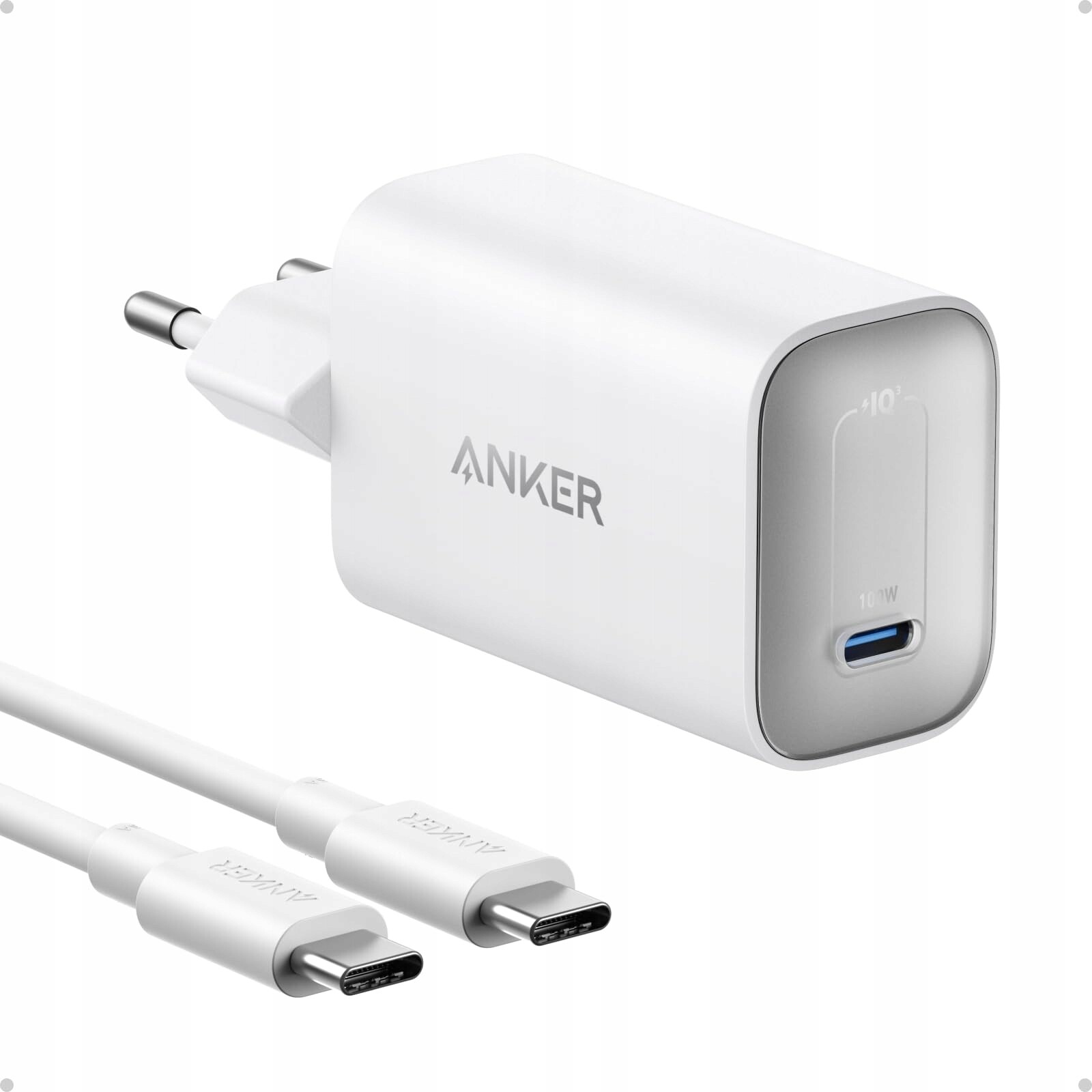 Usb-c síťová nabíječka Anker Nano 100W Pd ActiveShield kabel 1.8 m Bílá