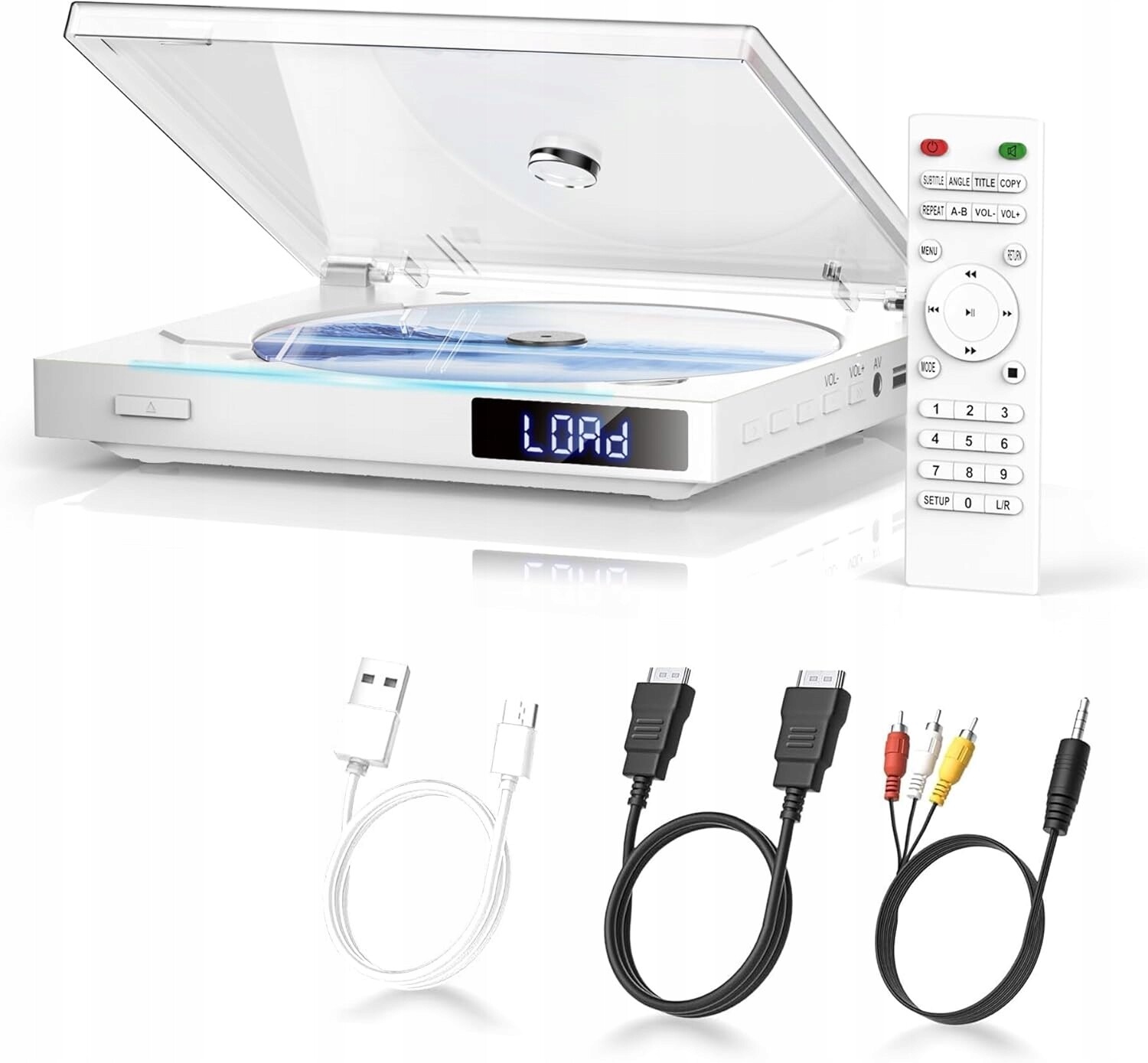 DVD Přehrávač CD Mini Bílý Hdmi/av 1080P Ntsc/pal Usb Cestovní Mobilní