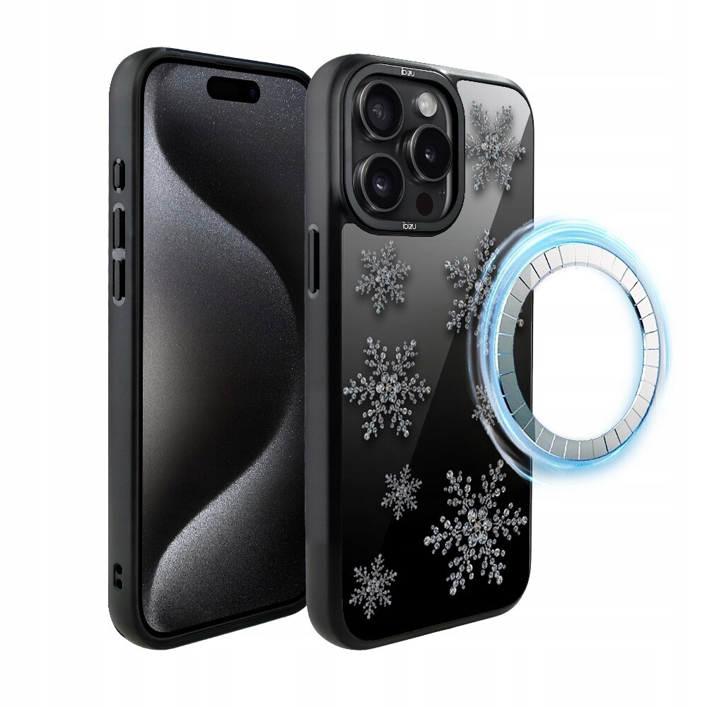 Pouzdro pro iPhone 15 Pro Ibizu DropGuard Matt s MagSafe, sněhové vločky