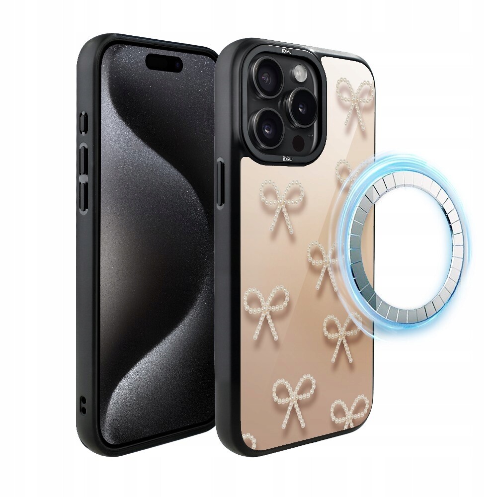 Pouzdro Ibizu DropGuard Matné s MagSafe a perleťovými mašličkami pro iPhone 15 Pro Max