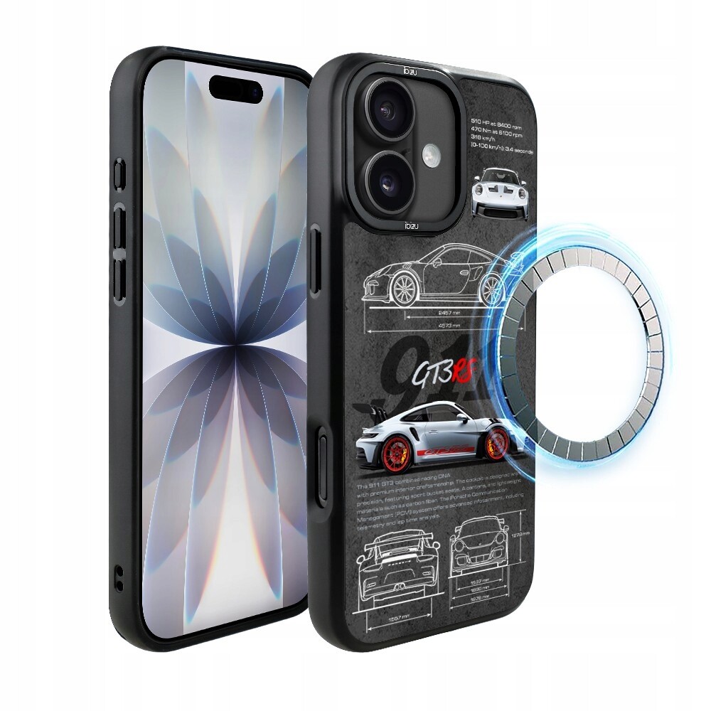Pouzdro pro iPhone 17 Ibizu DropGuard Matné s MagSafe, TechDrive, 911 GT3 Rs