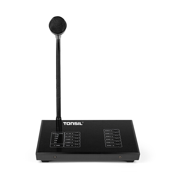 Profesionální zónový pagingový mikrofon Tonsil M-900 Gooseneck Pa 6 Zón