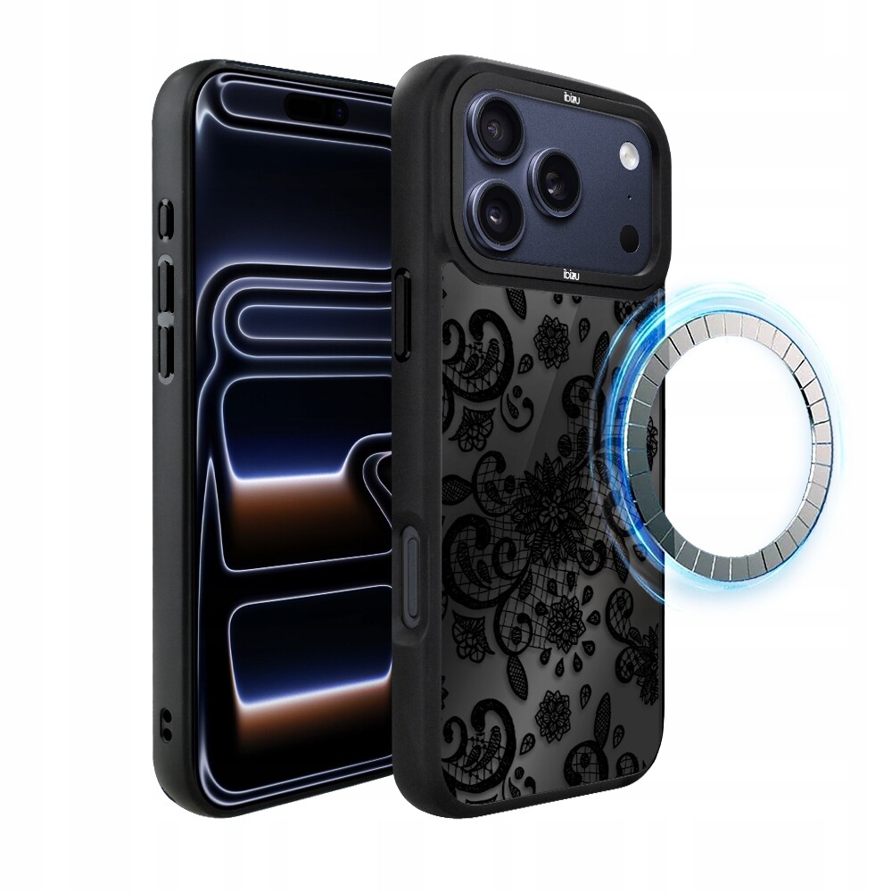 Pouzdro Ibizu DropGuard Matt s MagSafe, krajkové černé pro iPhone 17 Pro Max