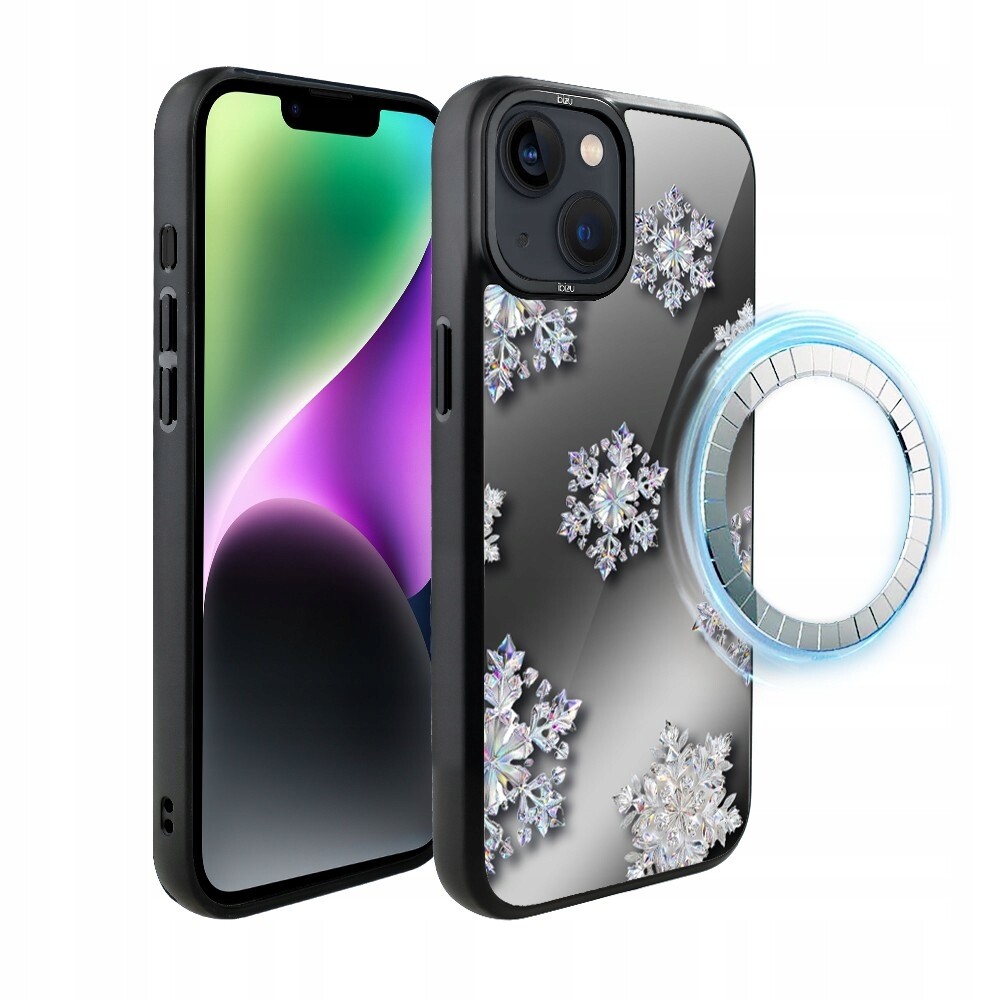 Pouzdro pro iPhone 14 Ibizu DropGuard Matt s MagSafe, Královské sněhové vločky