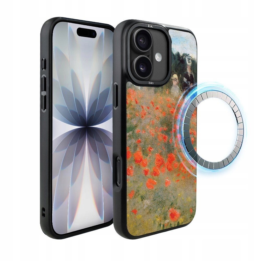 Pouzdro pro iPhone 17 Ibizu DropGuard Matt s MagSafe, Claude Monet, pole máků