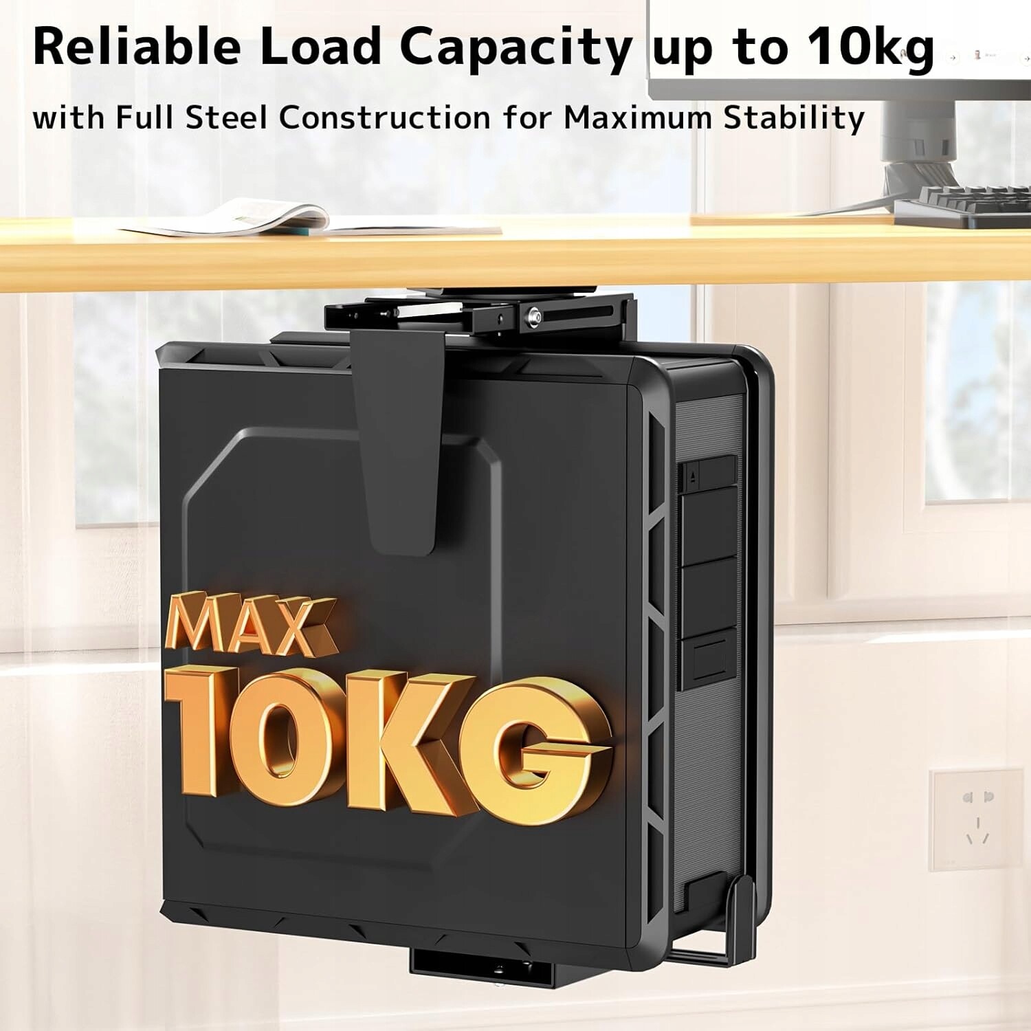 Putorsen Nastavitelný držák pro počítač, montáž na stěnu 360 stupňů, černý