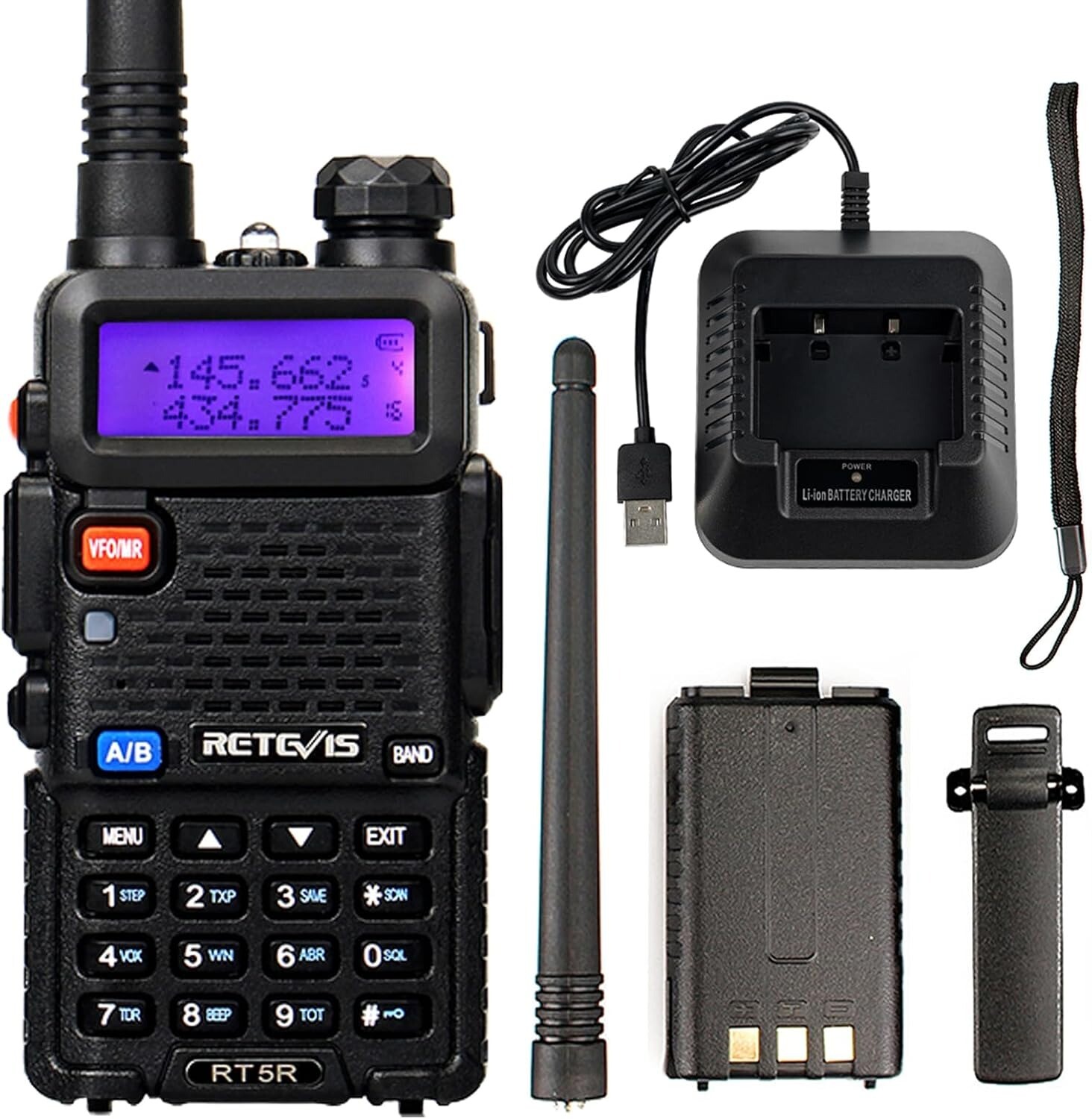 RT5R Walkie Talkie Dual Band 128 kanálů Fm rádio obousměrné ruční
