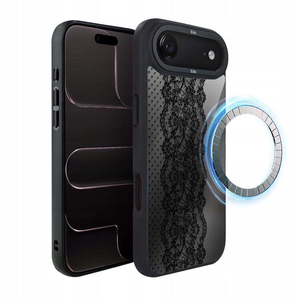 Pouzdro na iPhone Air Ibizu DropGuard Matt s MagSafe, Midnight, krajkové