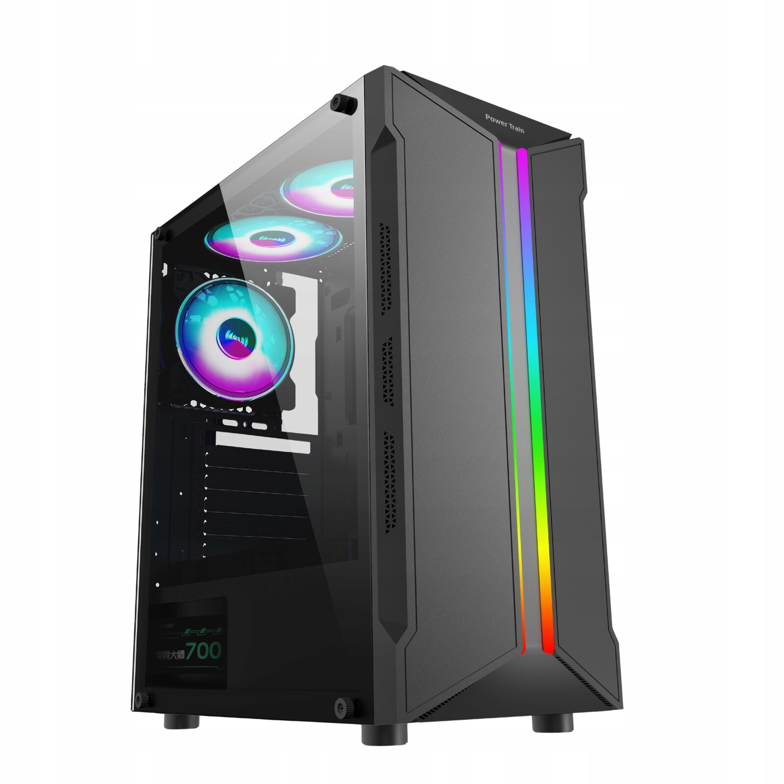 Počítačová Skříň Pc Atx, microATX, sklo, ventilátory aRGB 120 mm, kovové, LT-5