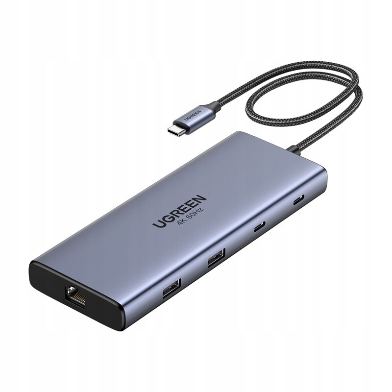 Ugreen CM639 Usb-c hub 10v1 4K@60Hz Dual Hdmi 100W Pd RJ45 Sd Tf 10Gbps