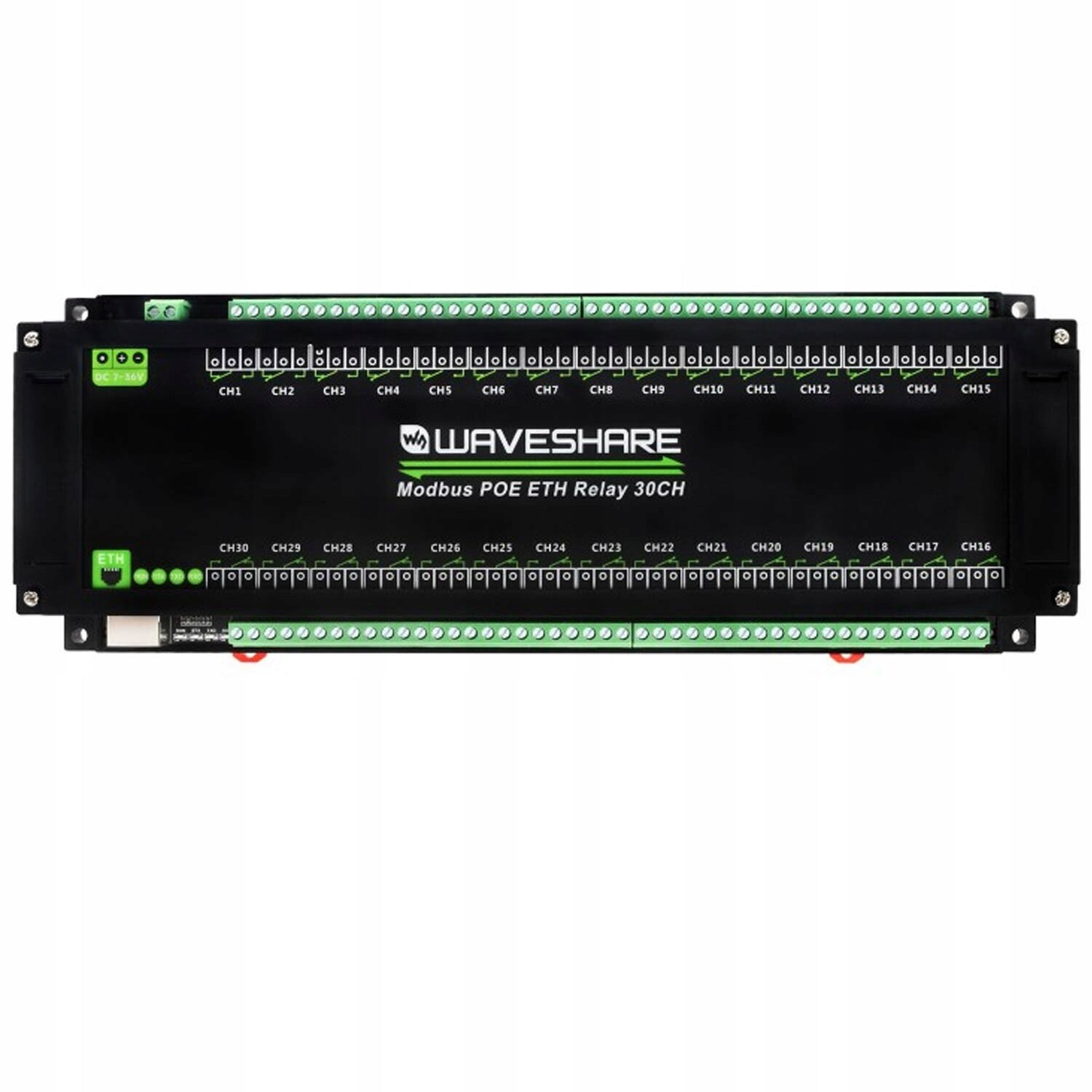 Reléový modul 30 kanálový Waveshare Modbus Poe Eth Relay 30CH izolace