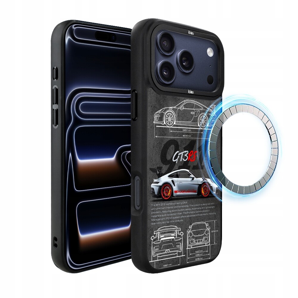 Pouzdro pro iPhone 17 Pro Max Ibizu DropGuard Matné s MagSafe, 911 GT3 Rs