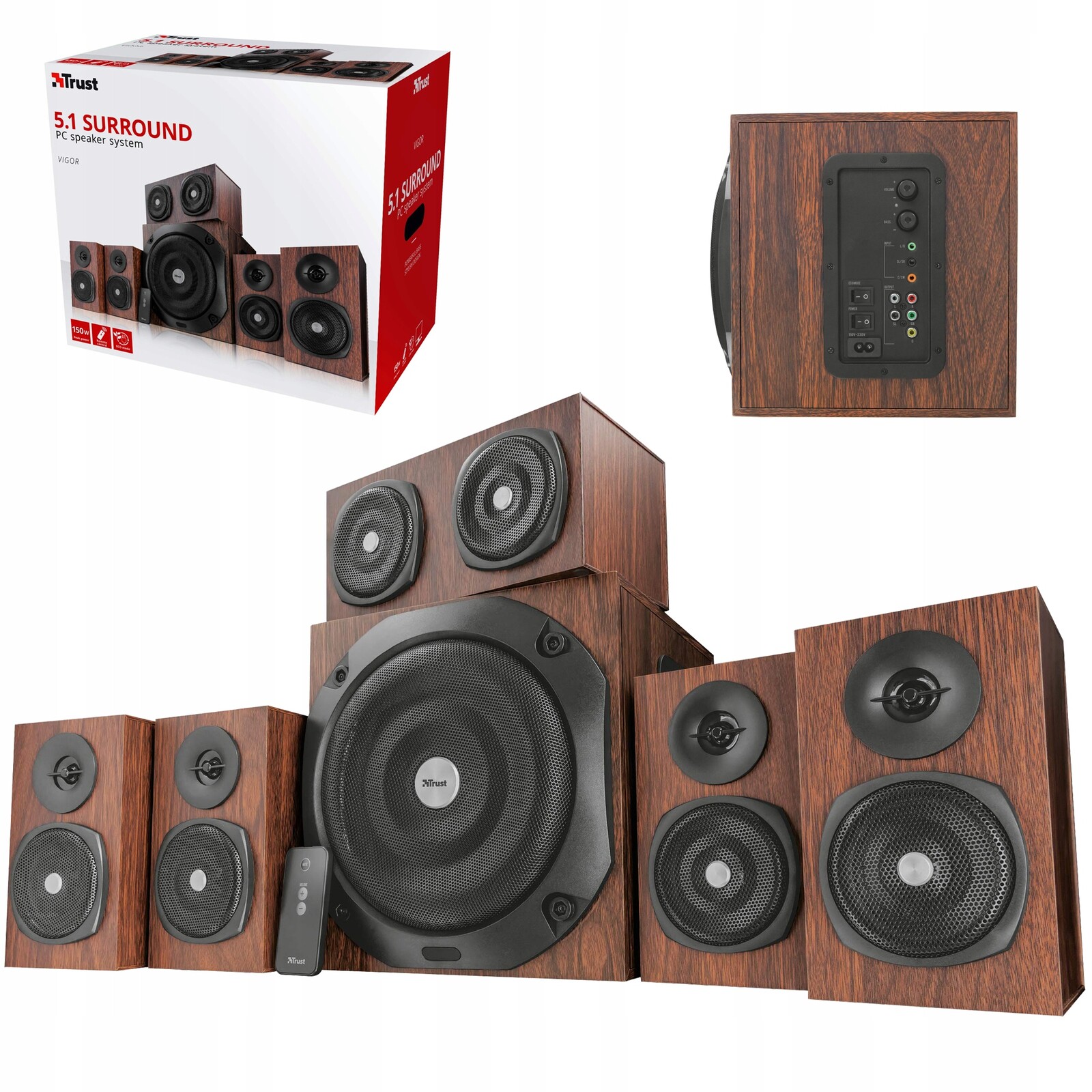 Sada Reproduktorů Trust Vigor 5.1 Titan Gxt 658 Hnědá