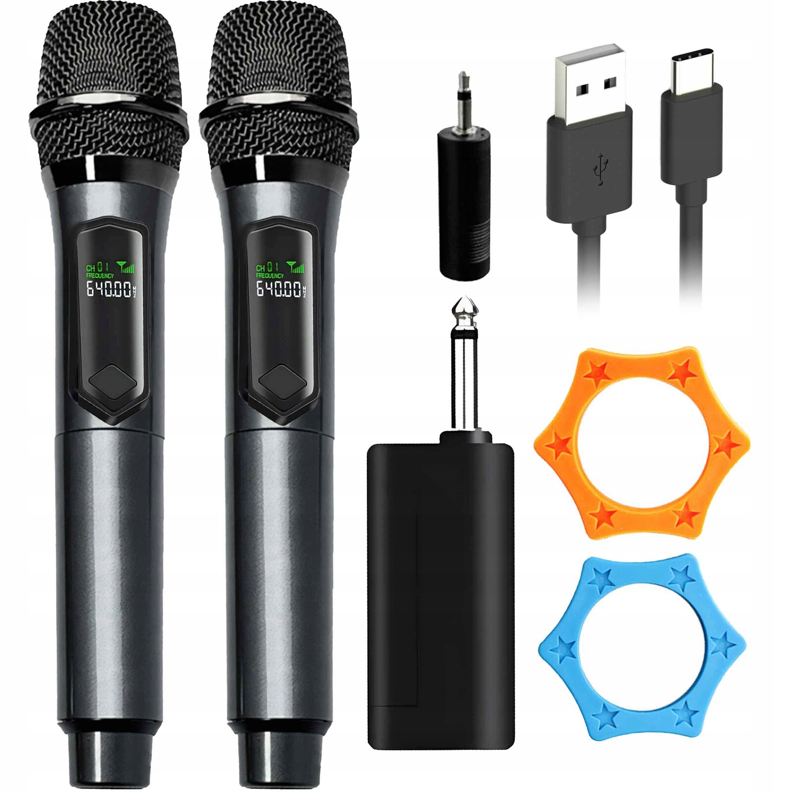 Bezdrátový dynamický nabíjecí mikrofon 50M Karaoke Jack Mini Jack 2ks