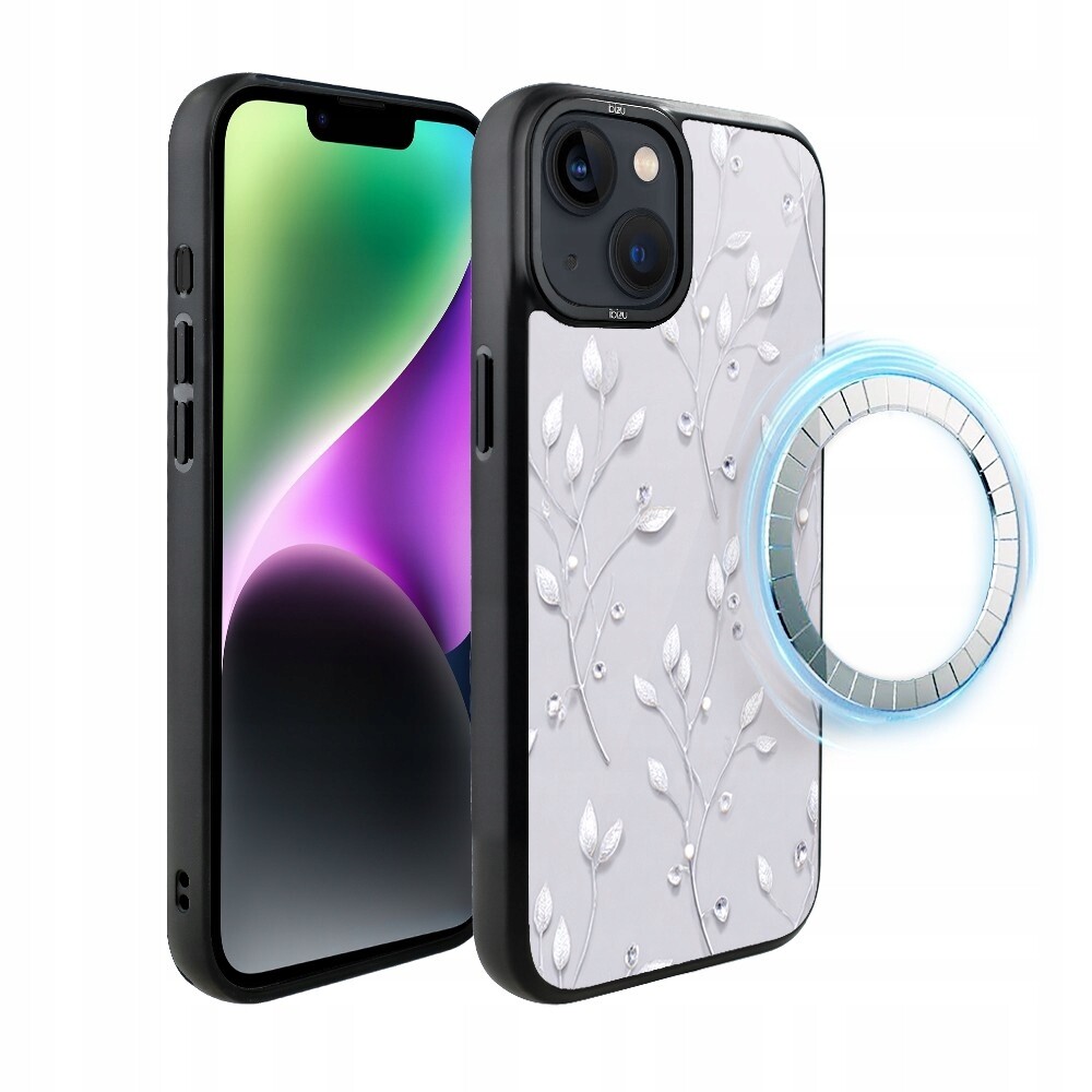 Pouzdro pro iPhone 14 Plus Ibizu DropGuard Matt s MagSafe, Ledové květy