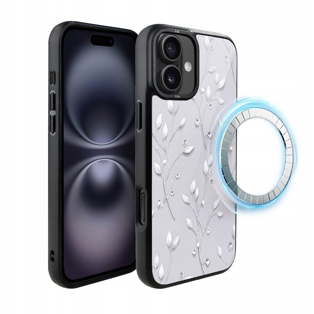 Pouzdro pro iPhone 16 Plus Ibizu DropGuard Matt s MagSafe, Ledové květy