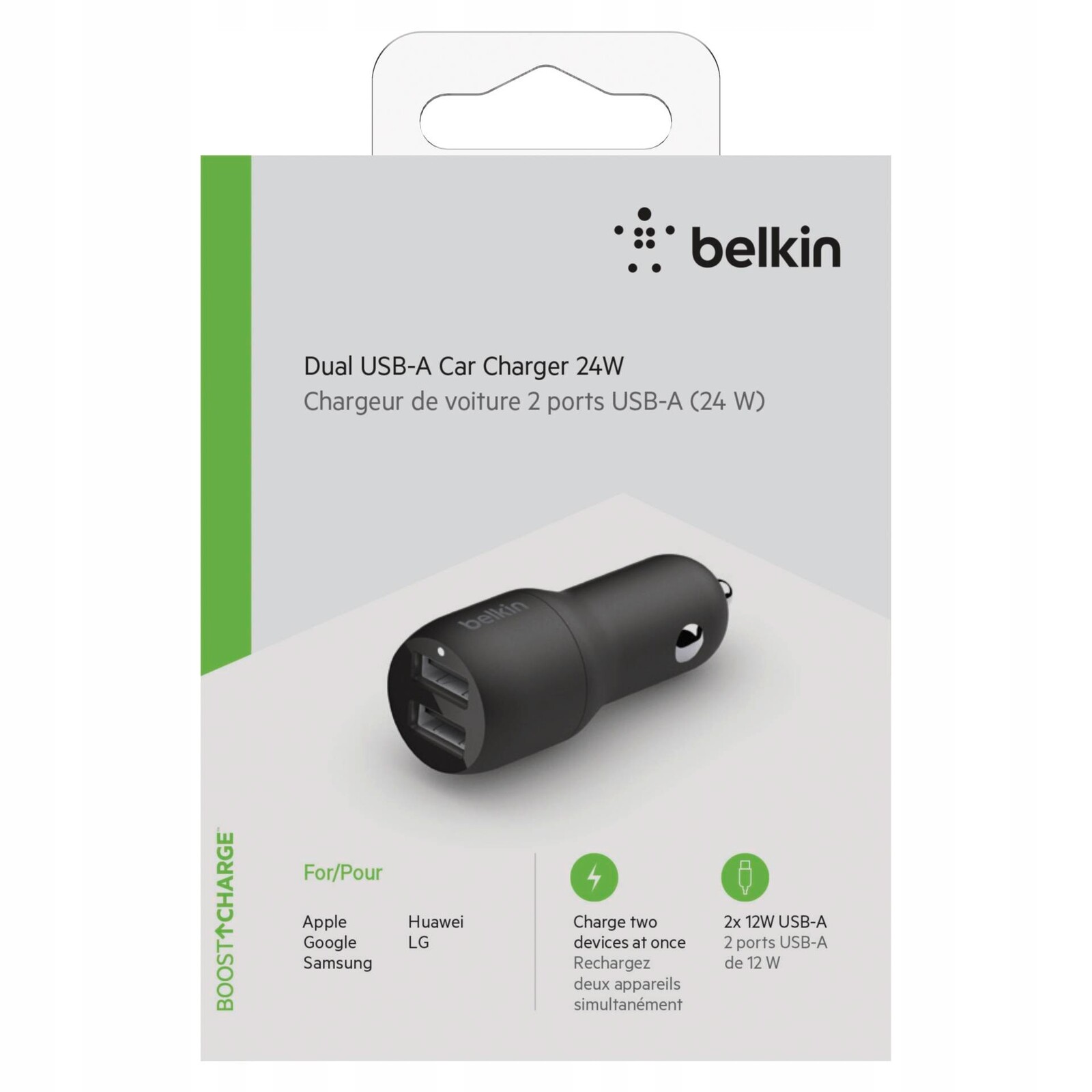 Belkin Usb-a nabíječka sama, 24W černá CCB001btBK