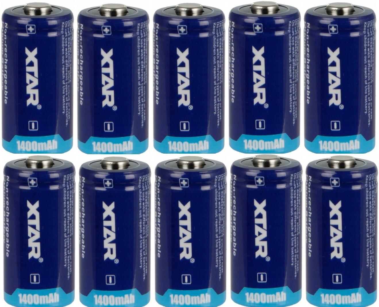 Lithiová baterie Xtar CR123 CR123A 3,0V 1400 mAh LiMN02 10 ks