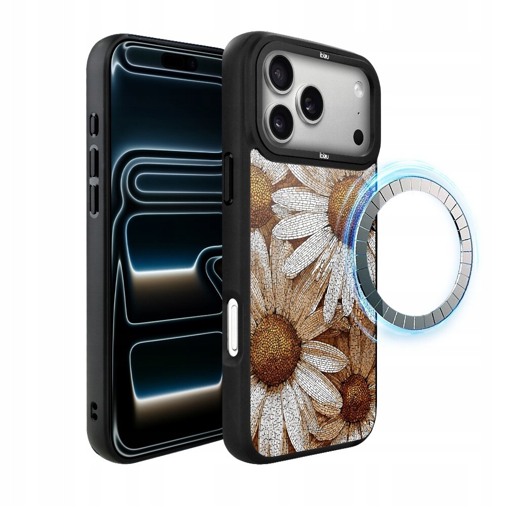 Pouzdro pro iPhone 17 Pro Ibizu DropGuard Matt s MagSafe, Mozaika heřmánků